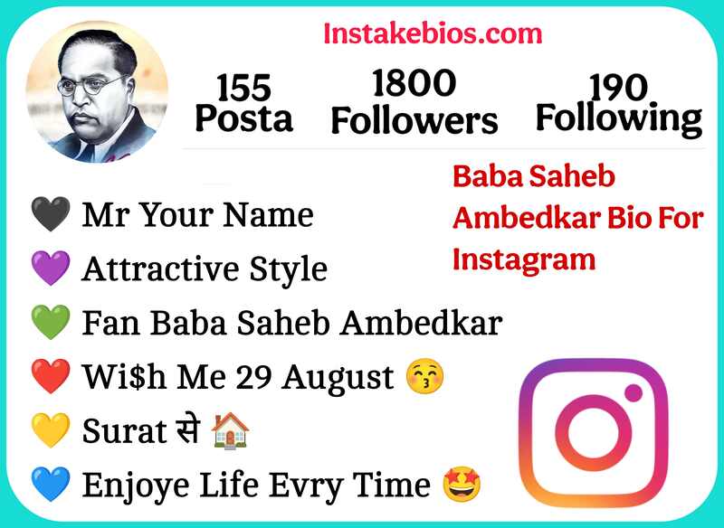 Baba Saheb Ambedkar Bio For Instagram 